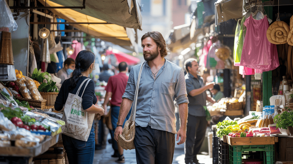 Jesus in a marketplace