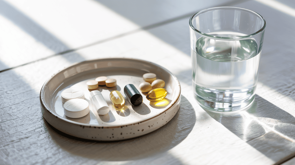 Vitamins lined up
